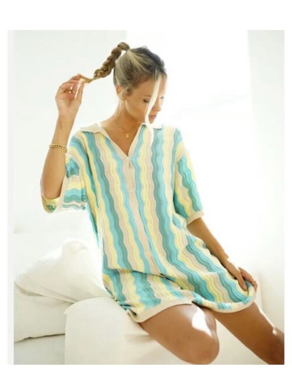 Yellow The Label Felix Knit Dress-Tropical